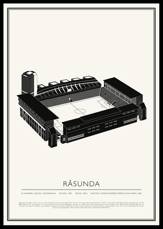 Råsunda Vintage Skiss poster-12