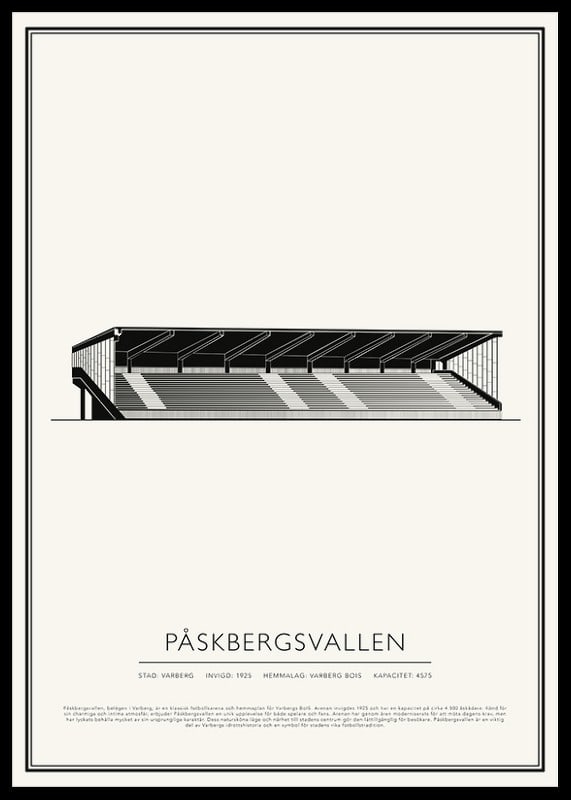 Påskbergsvallen Vintage Skiss poster-12
