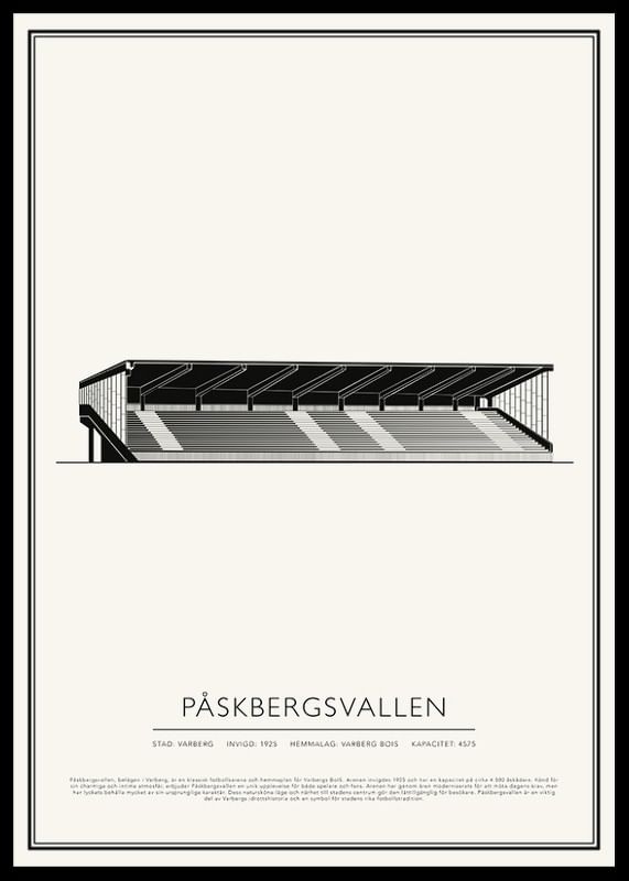 Påskbergsvallen Vintage Skiss poster-12