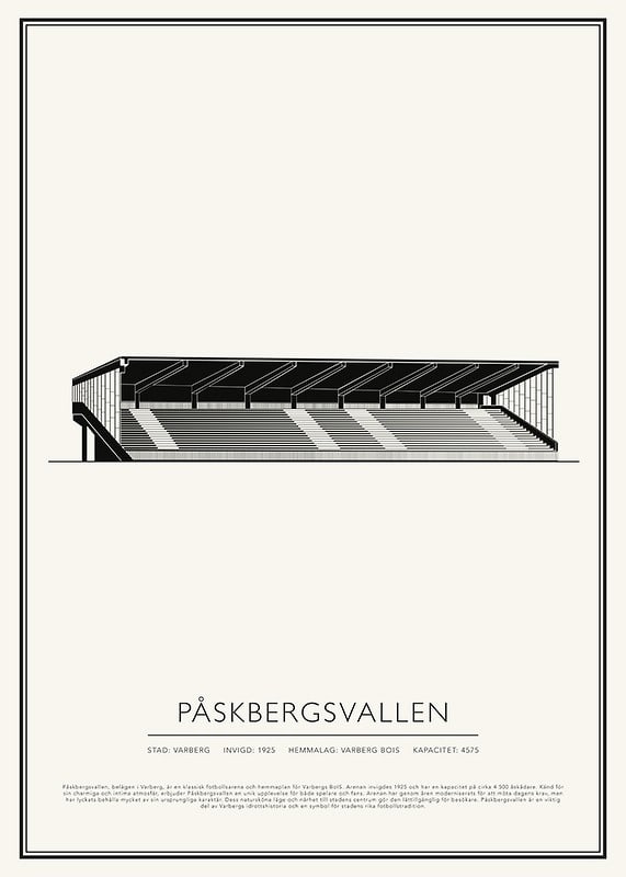 Påskbergsvallen Vintage Skiss poster-12