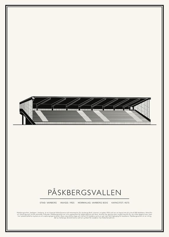 Påskbergsvallen Vintage Skiss poster-12