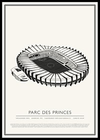 Parc Des Princes Vintage Sketch affiche-0