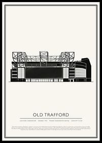 Affiche de croquis vintage d'Old Trafford-0