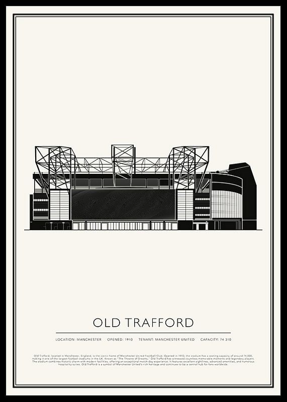 Affiche de croquis vintage d'Old Trafford-12