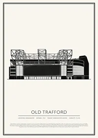Old Trafford Vintage Sketch poster-1