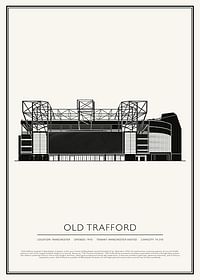 Affiche de croquis vintage d'Old Trafford-1
