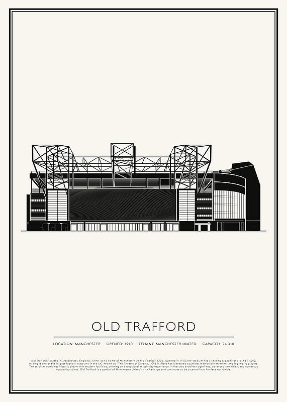 Affiche de croquis vintage d'Old Trafford-12