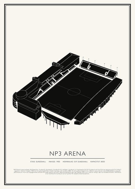 Poster NP3 Arena Vintage Skiss 01 SE