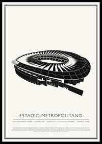 Estadio Metropolitano Vintage Sketch Póster-0