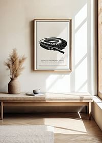 Metropolitan Stadium Vintage Sketch poszter-2