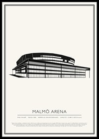 Malmö Arena Vintage Skiss poster-0