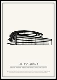 Malmö Arena Vintage Skiss poster-0