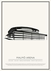 Malmö Arena Vintage Skiss poster-1
