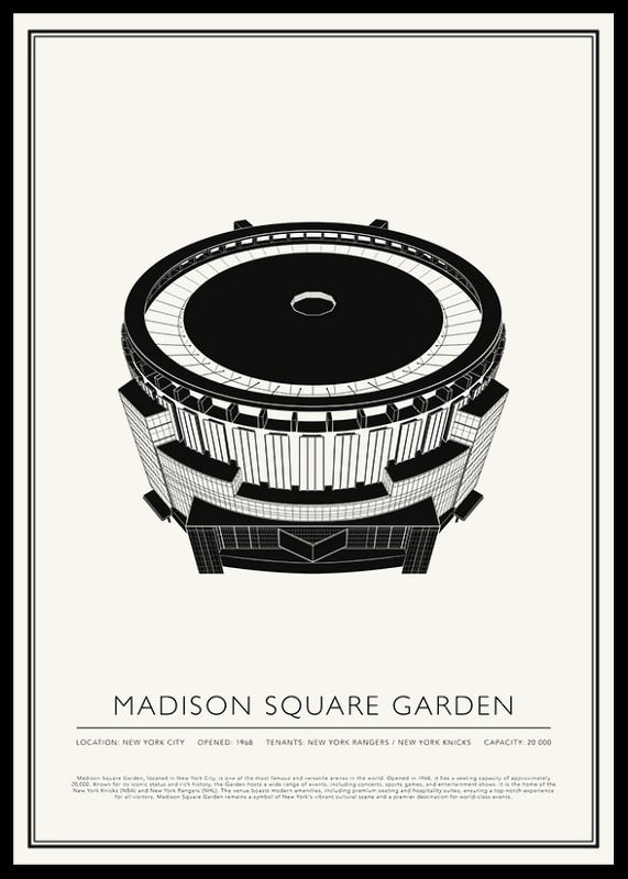 Plakat w stylu vintage ze szkicu Madison Square Garden-12