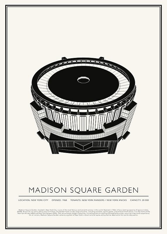 Poster Madison Square Garden Vintage Sketch 01 EN