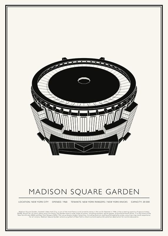Madison Square Garden Vintage schets-poster-12