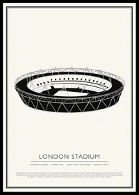 London Stadium Vintage Sketch affisch-0