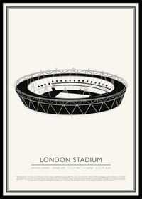 Londen Stadion Vintage Schets poster-0