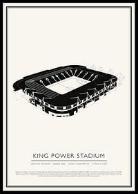 King Power Stadion Vintage schets poster-0