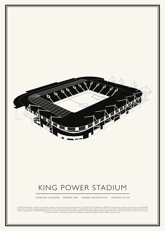 King Power Stadium Vintage Sketch poster-12