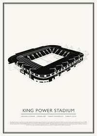 King Power Stadion Vintage schets poster-1