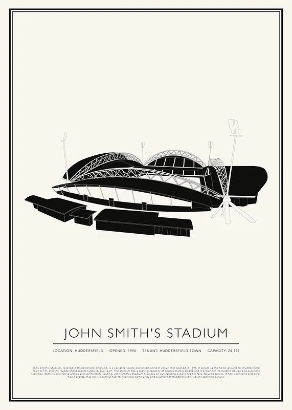 John Smiths Stadium Vintage Sketch affisch-12