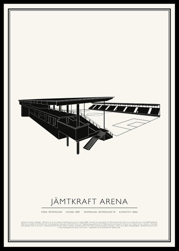 Jämtkraft Arena Vintage Skiss poster-12