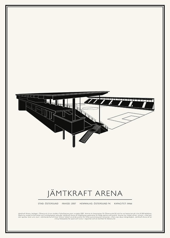 Poster Jämtkraft Arena Vintage Skiss 01 SE