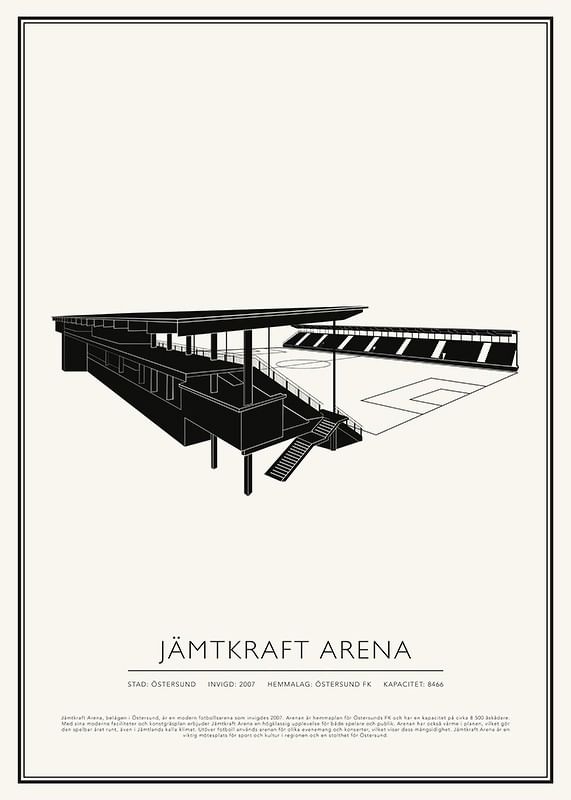 Jämtkraft Arena Vintage Skiss poster-12