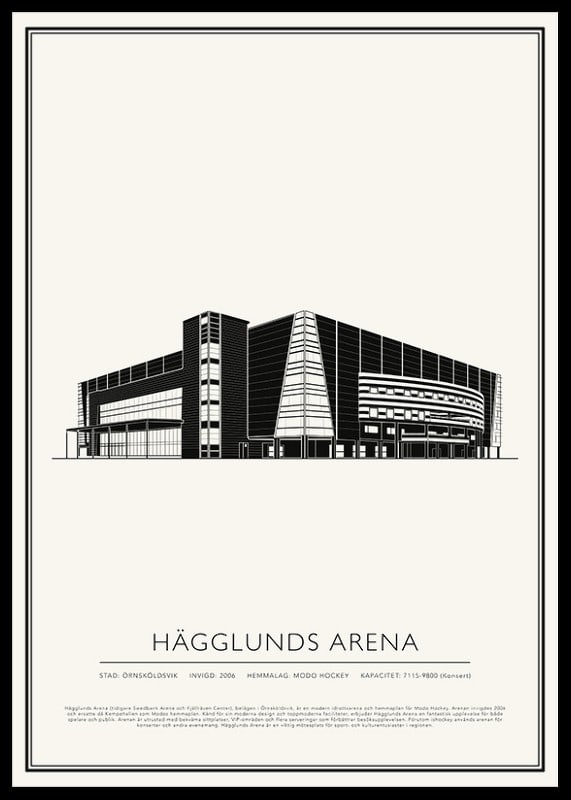 Hägglunds Arena Vintage Skiss poster-12