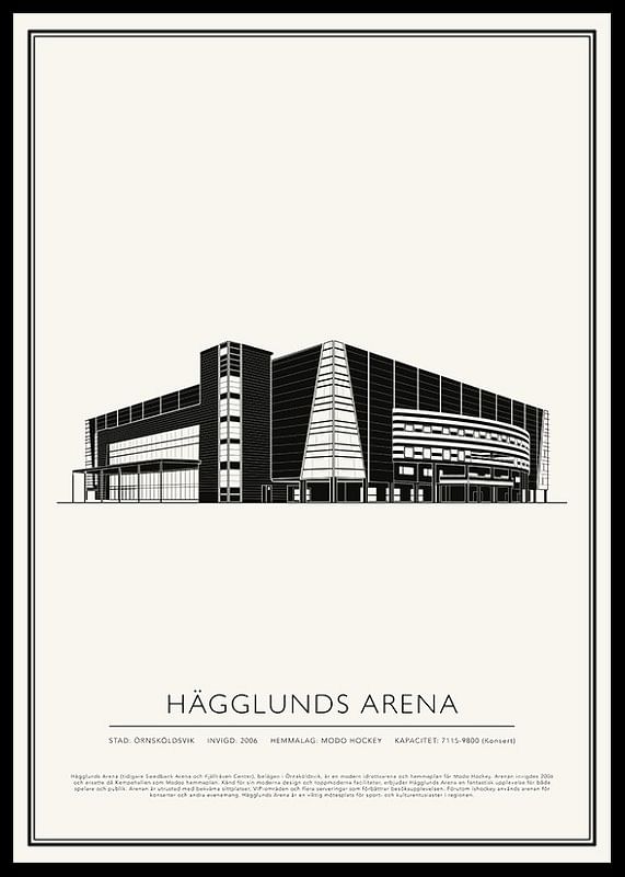 Hägglunds Arena Vintage Skiss poster-12