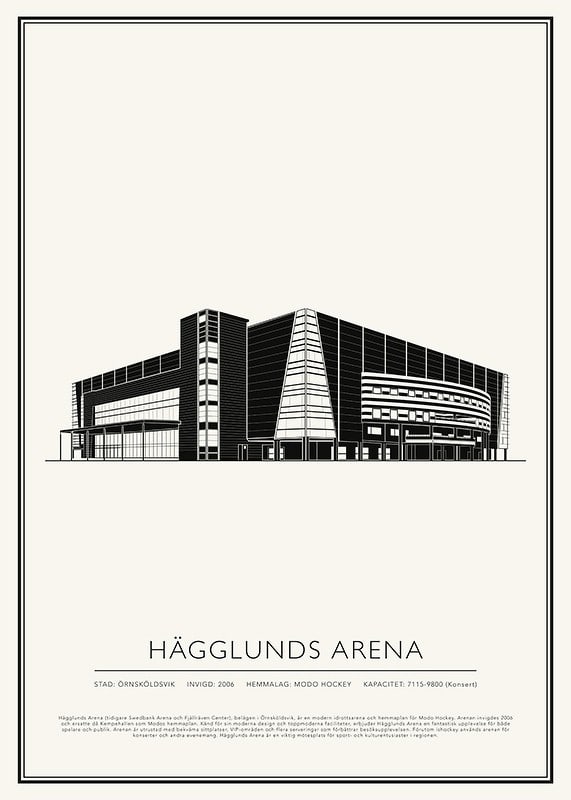 Hägglunds Arena Vintage Skiss poster-12