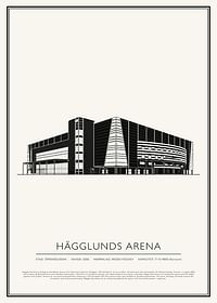 Hägglunds Arena Vintage Skiss poster-1