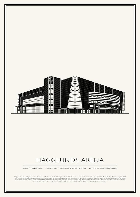 Poster Hägglunds Arena Vintage Skiss 01 SE