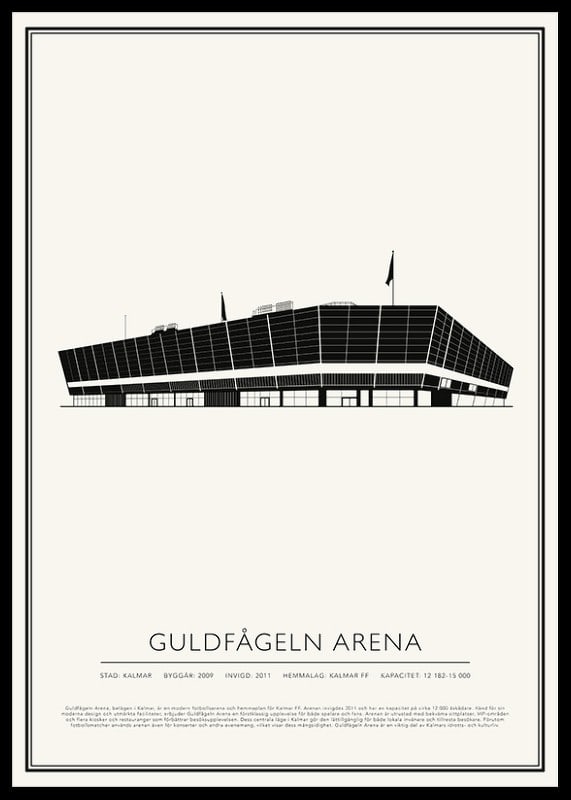 Guldfågeln Arena Vintage Skiss poster-12