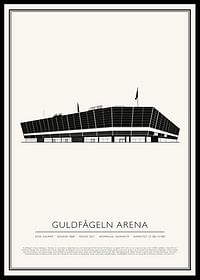 Guldfågeln Arena Vintage Skiss poster-0