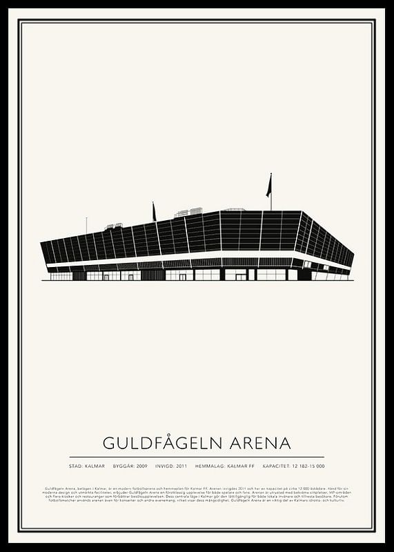 Guldfågeln Arena Vintage Skiss poster-12