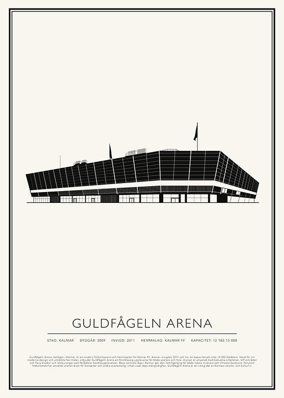 Guldfågeln Arena Vintage Skiss poster-12