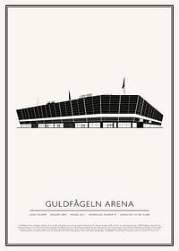 Guldfågeln Arena Vintage Skiss poster-1