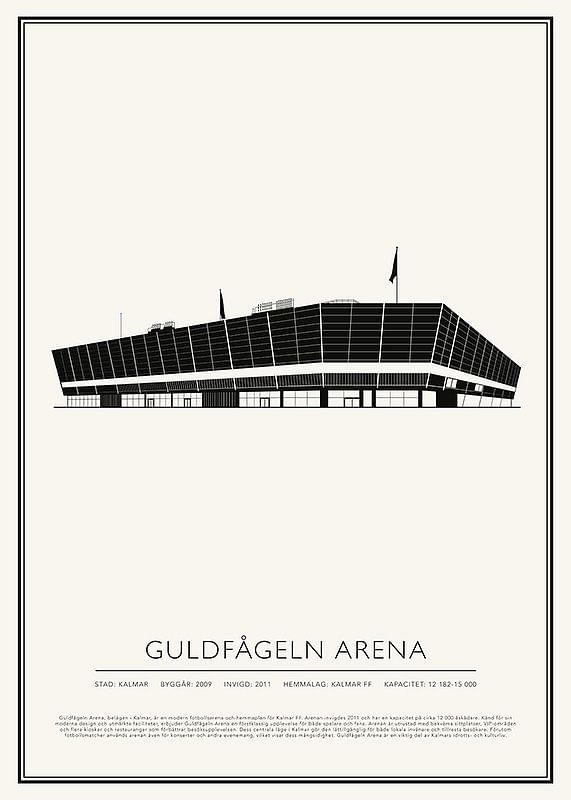 Guldfågeln Arena Vintage Skiss poster-12