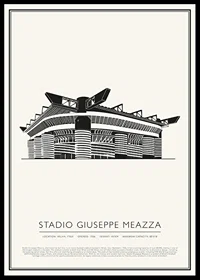 Stadio Giuseppe Meazza Vintage Sketch poster-0