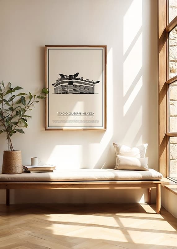 Poster Stadio Giuseppe Meazza Vintage Sketch 01 EN crossfade