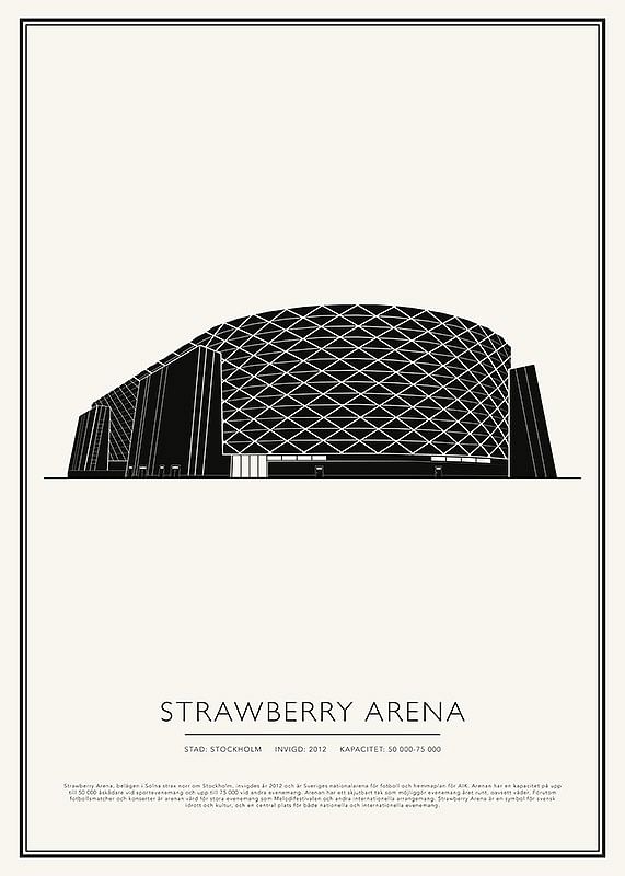 Poster Strawberry Arena Vintage Skiss 01 SE