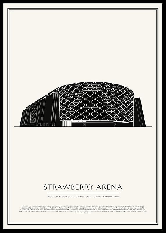 Plagát Strawberry Arena Vintage Sketch-12