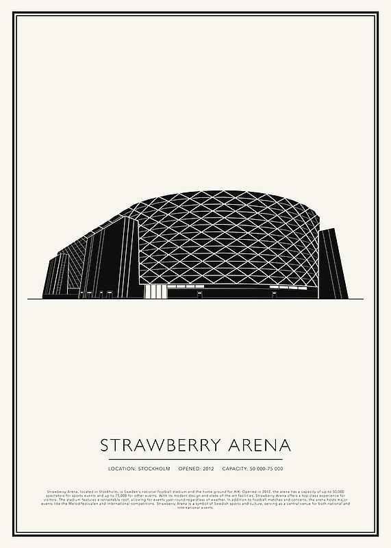 Plagát Strawberry Arena Vintage Sketch-12