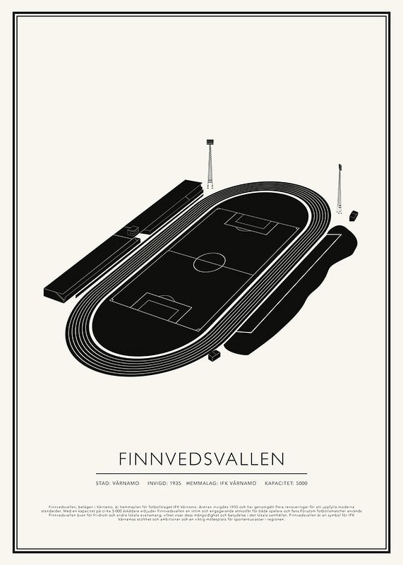 Poster Finnvedsvallen Vintage Skiss 01 SE