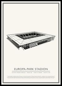 Europa-Park Stadion Vintage Sketch plagát-0