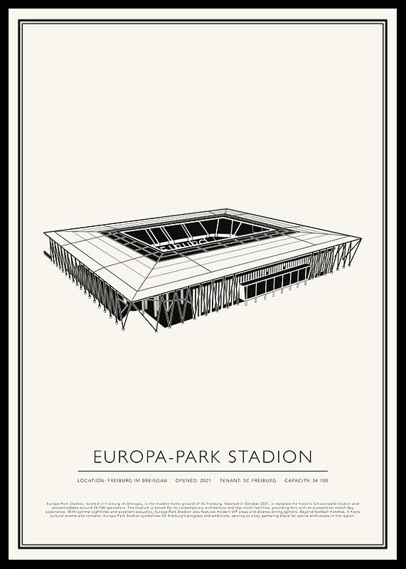 Europa-Park Stadion Vintage Sketch plagát-12