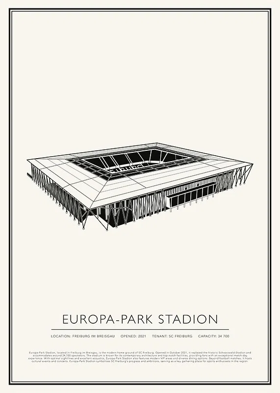 Europa-Park Stadion Vintage Sketch poster-12