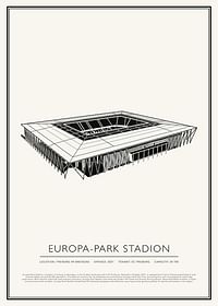 Europa-Park Stadion Vintage Sketch plagát-1